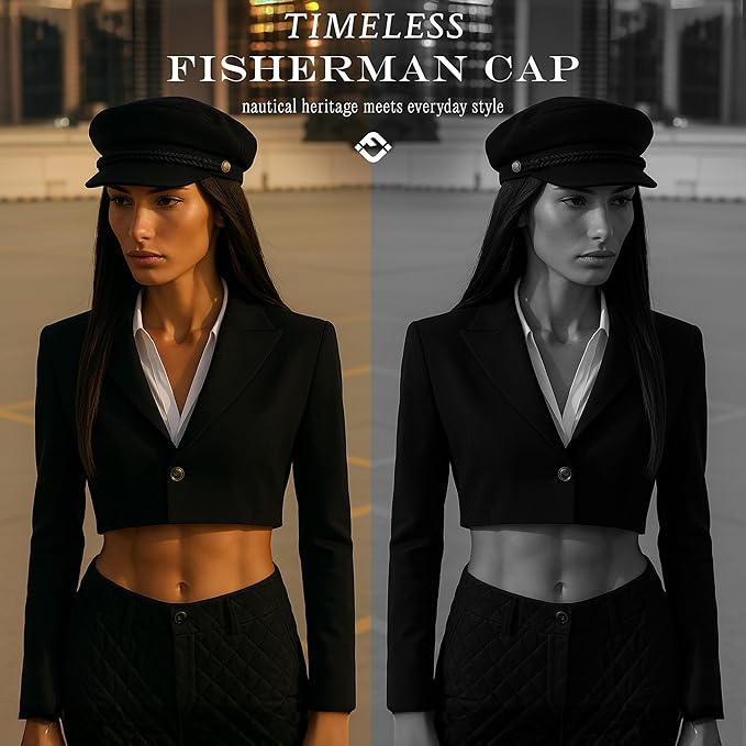 Funky Junque Newsboy Hat for Women – Trendy Greek Fisherman Cap, Classic Women's Baker Boy Newsies Hat, Ladies Fashion Caps