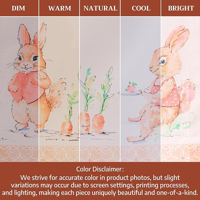 Maison d'Hermine Table runner 100% Cotton Double Layer Table Runners 72 inches long Decorative for Home Kitchen Dining Party Baby Shower Wedding Bridal Shower Spring Summer (Bunny Party, 14.50" x 72")