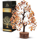 FASHIONZAADI Crystal Tree of Life Home and Office Feng Shui Decor, Carnelian Healing Crystal Handmade Bonsai Tree for Positive Energy, Good Luck, Money, Christmas Decor, Birthday Gifts for Women, Mom