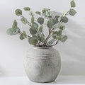 Large Ceramic Flower Vase, 8.66 inch Tall Round Rustic Farmhouse Vase for Home Decor, Wide Mouth, Living Room Shelf Decor, Enterway, Table