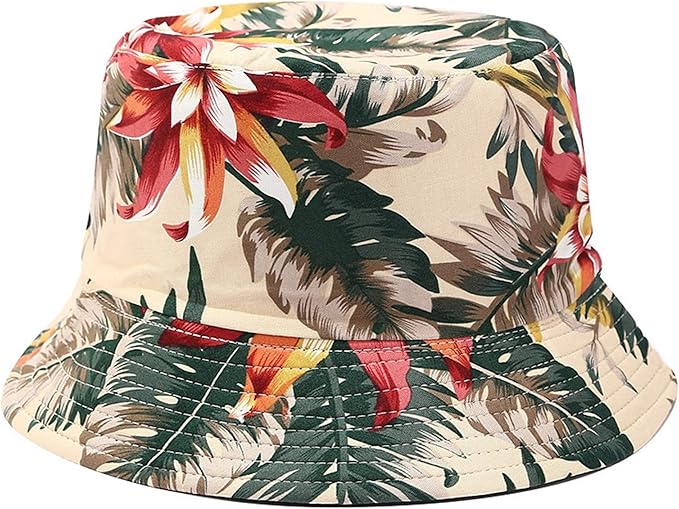Mashiaoyi Unisex Print Double-Side-Wear Reversible Bucket Hat