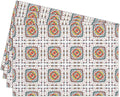 Cotton Linen Waterproof Placemats Set of 4, Boho Style Colorful Dining Mat Table Mats Decor Fabric for Kitchen Dinner Coffee Shop Table, Indoor/Outdoor Washable Wipeable Place Mat -N016