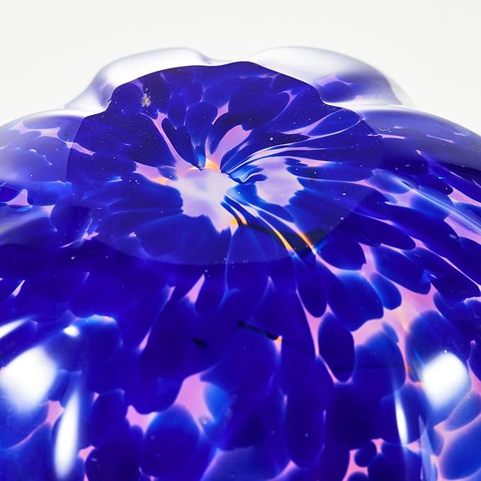 Luxury Lane Hand Blown Confetti Art Glass Bubble Bud Flower Vase for Home Decor 8 inch Tall Centerpiece Table Decoration