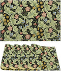 William Morris Placemats Rural Farmhouse Vintage Floral Art Printed Dining Table Mats Set of 4 for Home Kitchen Holiday Picnic Party Decor 12x18in