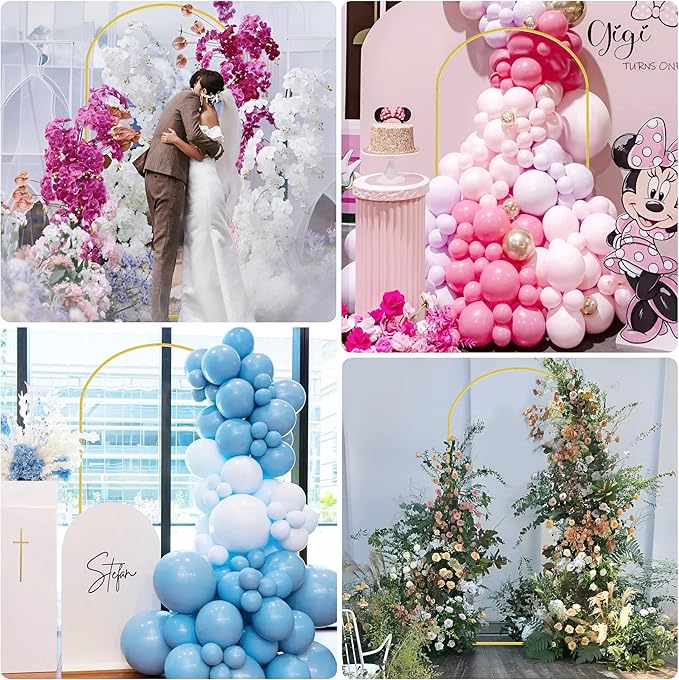 Fomcet 6.6x3.3FT Metal Gold Wedding Arch Backdrop Stand Balloon Arched Frame for Ceremony Birthday Party Graduation Bridal Baby Shower Anniversary Background Decoration