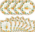 40 Pcs Little Cutie Baby Shower Plates and Napkins Party Supplies, Orange Cutie Birthday Party Decorations Disposable Paper Plates and Napkins A Little Cutie is on The Way Tableware Set Serves 20