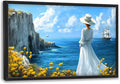 Coastal Boat Large Wall Art Framed Wall Decor for Living Room Ocean Coast Pictures Oversized Canvas Print Painting Modern Extra Large Framed Artwork for Bedroom Office Home Decor 36"x24"