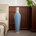 Large Hand-Woven Bamboo Floor Vase, Tall Home Decor Floor Vase for Fake Flower Dried, Flower Holder for Living Room, Bedroom, Dining Room, Entryway, Hallway