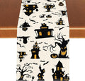 Halloween Table Runner, Retro Gothic Spoonky House Day of Death Mysterious Halloween Coffee Table Center Decor for Home Kitchen Dining Patio Holiday Party Table Decorations 13x72 inches