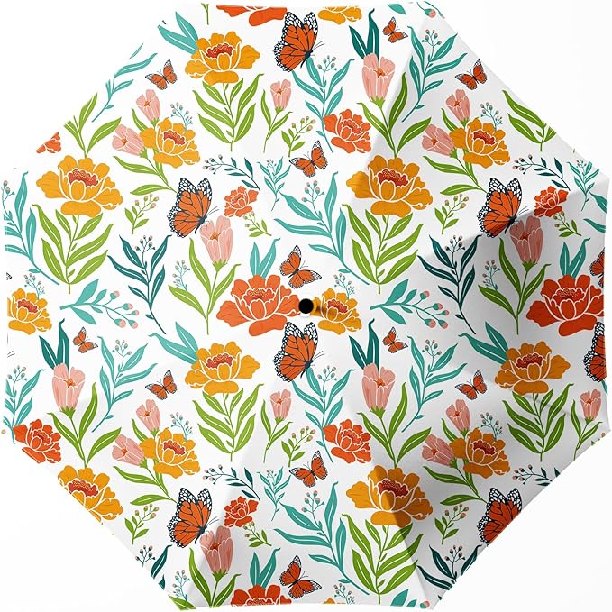 Small Compact Travel Automatic Folding Umbrella for Women, Portable Lightweight, Rain, Wind, UV Sun Shade