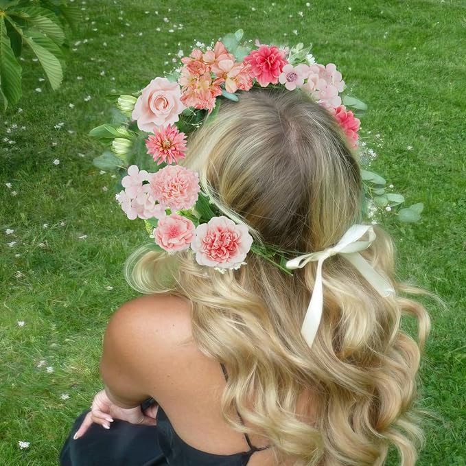 50 Pcs Artificial Flowers Heads Faux Daisy Flower Garland Heads Pink Small Fake Peony Rose Flowers Bulk Mini Silk Daisy Flower for Craft Wedding Party DIY Wreath Graduation Cap Home Decoration