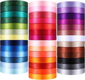 40 Rolls Satin Ribbons Colorful Fabric Ribbons Assorted Solid Rainbow for Gift Wrapping Bows Crafts DIY Bouquet Christmas Wedding Shower Decor(3/5" Wide,1000 Yd Long,Multicolor)