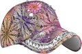 Bling Baseball Caps for Women, Rhinestone Summer Flower Baseball Hat, Adjustable Spring Fall Denim Sequin Jean Hat