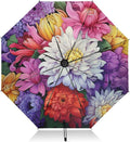 Automatic Folding Umbrella Windproof Strong, UV Protection Compact Floral Hydrangea Hummingbird Sun Rain Sun Rain Travel Umbrellas for Women Men