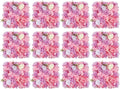 12Pcs Artificial Flower Wall Panel,3D 15" X 15" Silk Rose Mat Artificial Flower Wall,Decorative Backdrop Flower Panels Wall for Wedding Party Stage Baby Shower Decor (White,Pink,Purple)