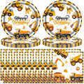 T-Antrix 40 Pcs Construction Plates And Napkins Party Supplies, Truck Birthday Decorations Disposable Paper Tableware Set for Boys Kids Construction Themed Birthday Party Serves 20