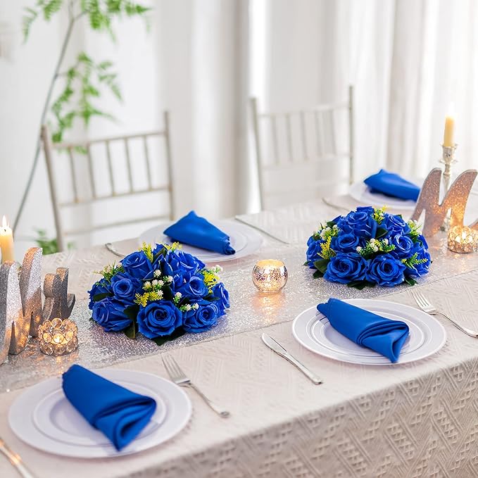Flower Centerpieces for Wedding Tables: Wedding Table Decorations Royal Blue Flower Balls Centerpieces for Engagement Cerebration Party Center Pieces 6 Packs