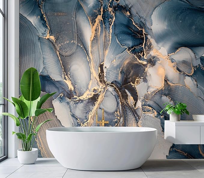 Cliouar-Shining Golden Texture imitating Marble Cutting Peel and Stick 90" x 67"