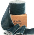 Ribbli Dusty Green Velvet Ribbon 2 Inch Handmade Frayed Vintage Steel Blue Christmas Ribbon for Gift Wrapping Christmas Tree Ornament Wreath Craft Home Decor -3 Yards