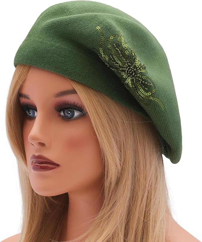 Winter Women French Beret Hat Kaschmir Solid Color Knitted Berets