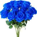 Blue Roses Artificial Flowers 15 PCS, Fake Roses Silk Flowers with Long Stems, Faux Rose for Wedding Centerpieces, Home Decor, Indoor Floral Arrangements, Party Decor, DIY Bouquet (Blue)