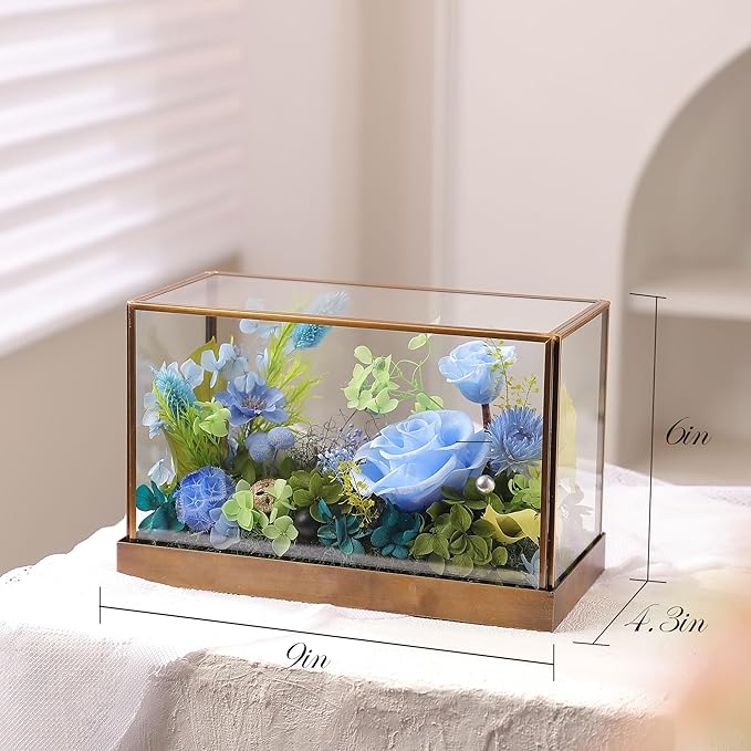 Christmas Flowers Roses Gifts for Mom,Forever Real Preserved Rose in Glass Dome,Christmas Roses Gifts for Women Grandma Wife Mother in Law