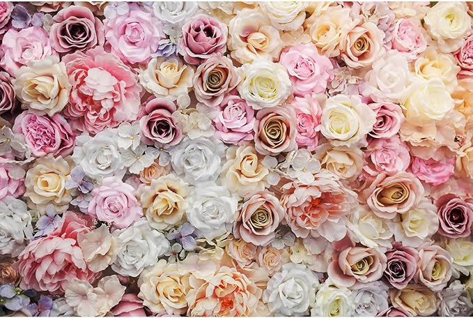 Roses Flowers Backdrop Valentines Day Pink Red Rose Photography Background Various Floral Roses Backdrop Decors for Birthday Wedding Baby Shower Anniversary Children Adults Studio Backgrounds 6x4ft