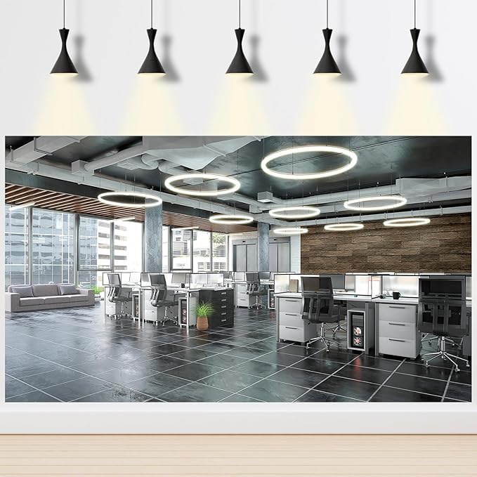 Modern Office Backdrop Video Conference Elegant Business Office Interior Brick Wall Virtual Photography Background Home Offices Live Video Zoom Calls Photoshoot Studio Background Props 10x6.5ft