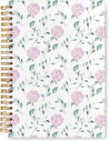 VIIJJUE Hydrangea Floral Notebook Journal, Pink Flowers Notebooks for Note Taking, Pink Office Supplies, Hardcover Spiral Journal 5.5x8.3 Inch