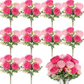 Olgaa 12 Bundles Peonies Artificial Flowers Artificial Peonies Silk Flowers Bulk Fake Peony Bouquet for Bridal Shower Decorations Wedding Table Centerpiece (Double Pink)