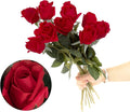 12pcs Half Opened Artificial Rose Buds,17 Inch Real Touch Silk Roses with Partially Opened Flowers, Artificial Flower for Home Décor Centerpiece Wedding Bouquet,Red