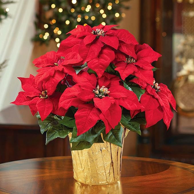 Iceyyyy 2 Roll 10 Yard Christmas Plant Pot Floral Foil, Matte Texture Floral Foil Plant Pot Covers, Golden Florals Foils Wrapping Paper for Home Garden Pots Vases DIY Decoration