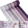 HUIHUANG Lilac Satin Ribbon - 1 inch Double Face Silk Assortment for Wedding, Bridal Shower Decor, Crafts, Hair Bows - 5 Rolls, Total 50 Yards