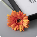 12pcs Artificial Gerbera Daisies,22 Inch Long Stem Silk Daisy Flowers,Realistic Artificial Flower Mums for Home Décor Centerpiece Wreath Supplies Wedding Bouquet,Light Orange