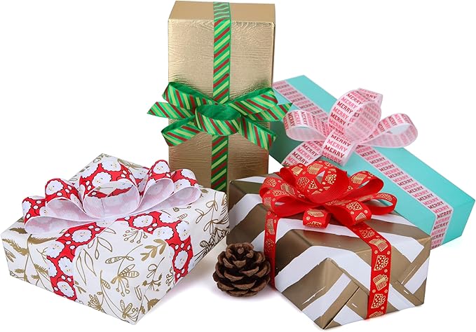 Gingerbread Ribbon 7/8 Inch 20 Yards Pink Merry Christmas Candy Cane Craft Ribbon for Gift Wrapping Wreath Bow DIY Crafts Supplies