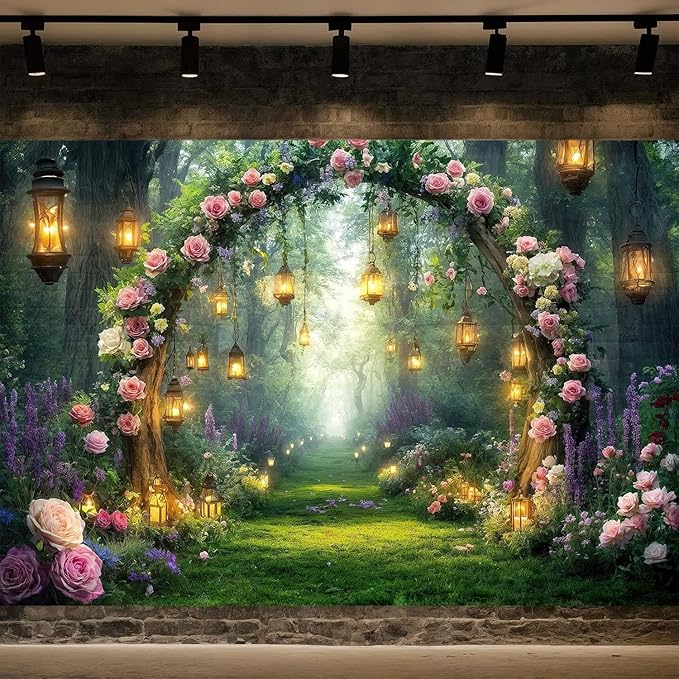 10x10ft Purple Flower Wedding Photography Backdrop Lavender Floral Wedding Bridal Photography Backdrop Anniversary Birthday Baby Shower Girl Party Banner Photo Booth Props Background Wall Decor
