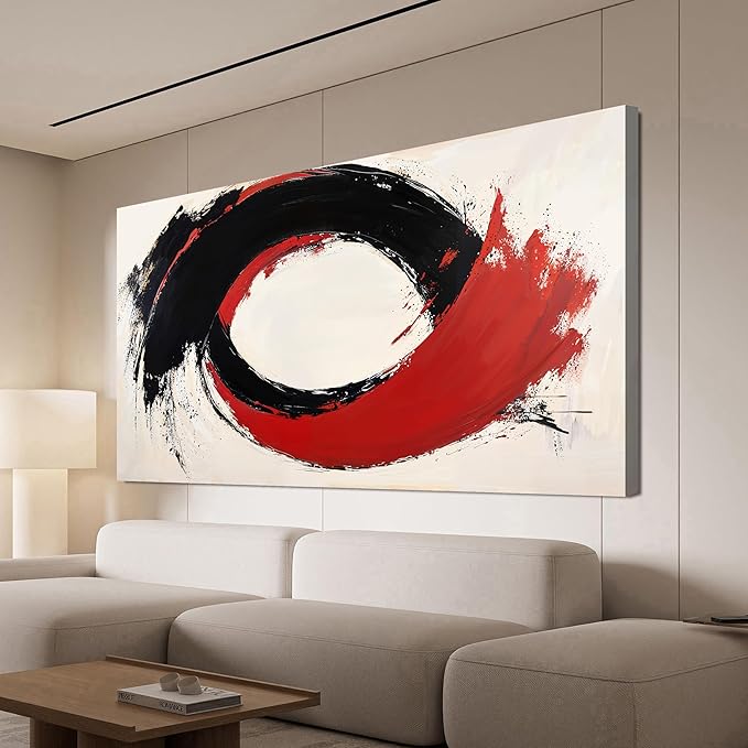 Abstract Wall Art Decor Minimalist Black And White Wall Art Prints Abstract Canvas Art Wall Decor Large Modern Wall Art Decorations Oversized Artwork for Walls Bedroom Office Decor 29" X 58"