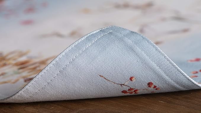 Maison d' Hermine Placemats Set of 4 100% Cotton Washable Cloth Place Mats, Reusable Table Mats for Thanksgiving Christmas Decorations Kitchen Dining Party Wedding (Fairy Tale Forest, 13" x 19")