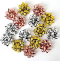 CHOIEO 15 Pcs Gift Bows Assortment, 4.5" Wide Bow for Christmas, Birthdays, Holiday, Presents, Wrapping Paper, Anniversaries, Baby Showers, Bridal Showers, Hanukkah (Rose Gold+Silver+Gold)