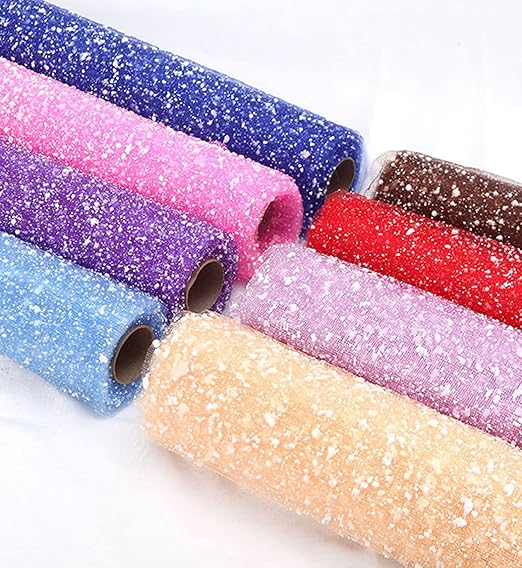 1Roll Flower Wrapping Mesh Paper DIY Snow Dot Yarn Floral Bouquet Gift Packaging Materials Craft Net Paper Florist Supplies Holiday Wedding Birthday Decoration 19.7inch x 4Yard (Light Pink)