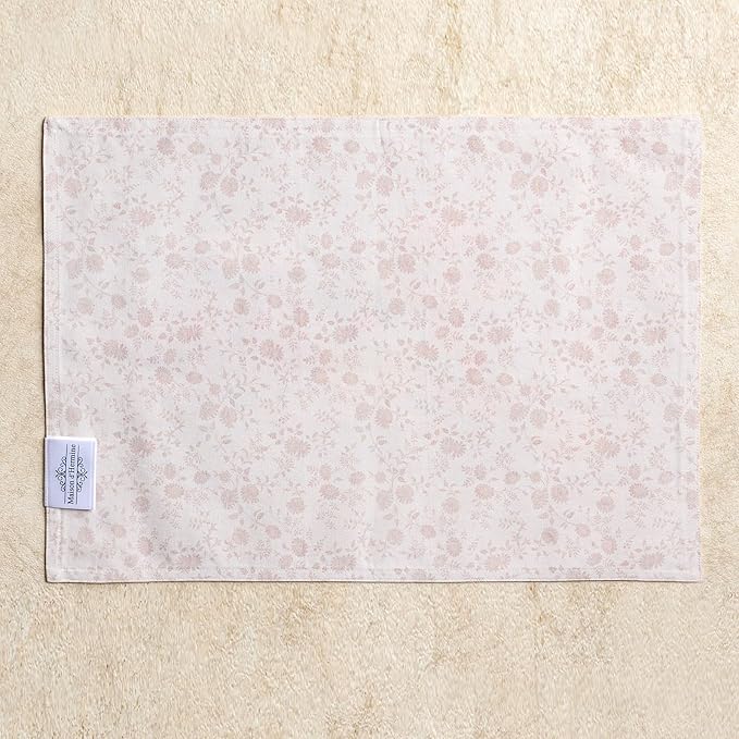 Maison d' Hermine Place Mats 100% Combed Cotton Premium (13 Inch x 19 Inch) Decorative Cloth Place Mat Washable Dinner Placemat, Dinner, Wedding & Dining, Pastries (Set of 4)