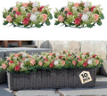VEVOR Artificial Rose Wreath, 14-Inch Diameter Faux Flower Wreath with Pink and White Roses, Flower Arrangement Centerpiece for Valentine's, Mother's Day, Party, Wedding and Home Table Décor, 10 PCS