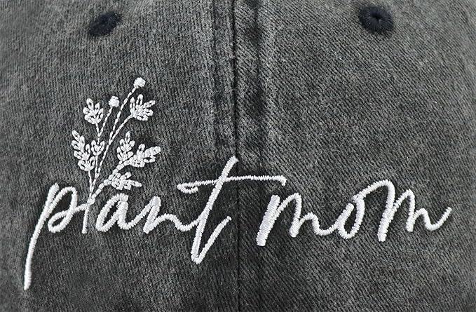 Kahhrepa Plant Mom Hat for Women, Funny Adjustable Cotton Embroidered Gardening Mama Baseball Cap