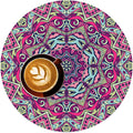 Mandala Round Placemat Set of 4 Elegant Linen Table Mats for Dining, Heat Resistant, Stain Resistant Perfect for Dinner Parties, Restaurants, and Everyday Use