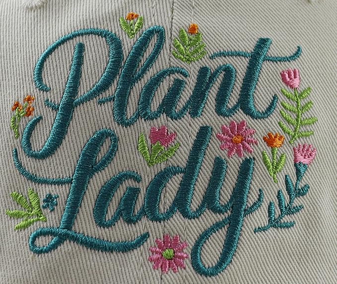 Plant Lady Hats for Women, Funny Cotton Embroidered Plant Garden Lovers Baseball Cap