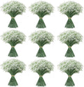 100Pcs Babys Breath Artificial Flowers, White Gypsophila Real Touch White Flowers Artificial Bulk, DIY Wedding Flower Bouquet, Fake Babies Breath Flowers Long Stems for Home Decor