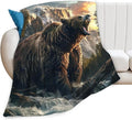 Bear Throw Blanket - Cabin Decor Gifts for Girls, Boys, Men, Women, Kids, Adults - Soft Warm Cozy Fleece for Couch, Sofa, Bed - 60"x50"