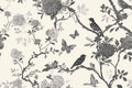 Vintage Peel and Stick Floral Bird Contact Paper Butterfly Removable Botanical Leaf Tree Wallpaper 17.7" x 118.11" Wall Paper Sketch Self Adhesive for Classroom Bedroom Laundry Room Bathroom