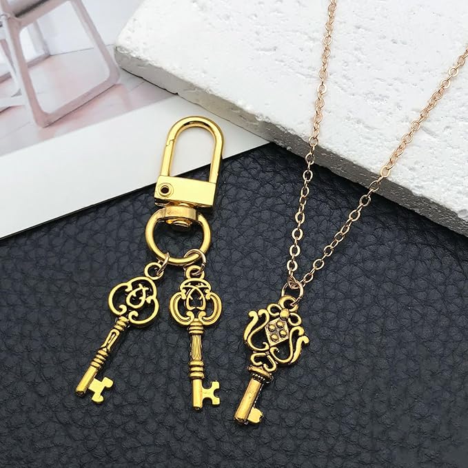 WOCRAFT 60pcs Antique Gold Small Key Bracelet Charms for Jewelry Making Sets DIY Necklace Bracelet Keychain Crafting Charms Kit Craft Supplies (SN923)