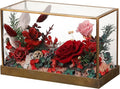 Christmas Flowers Roses Gifts for Mom,Forever Real Preserved Rose in Glass Dome,Christmas Roses Gifts for Women Grandma Wife Mother in Law